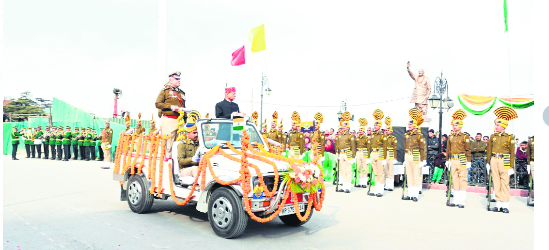 Himachal Governor Shiv Pratap Shukla unfurls the Tricolour at Ridge in Shimla