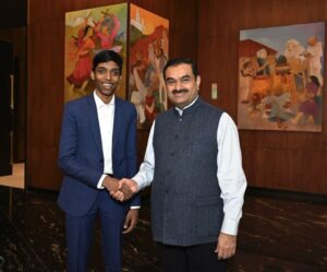 Gautam Adani meets chess prodigy Praggnanandhaa