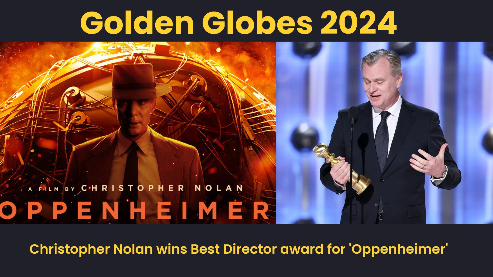 Christopher Nolan Triumphs with Best Director Accolade for ‘Oppenheimer’ at Golden Globes 2024