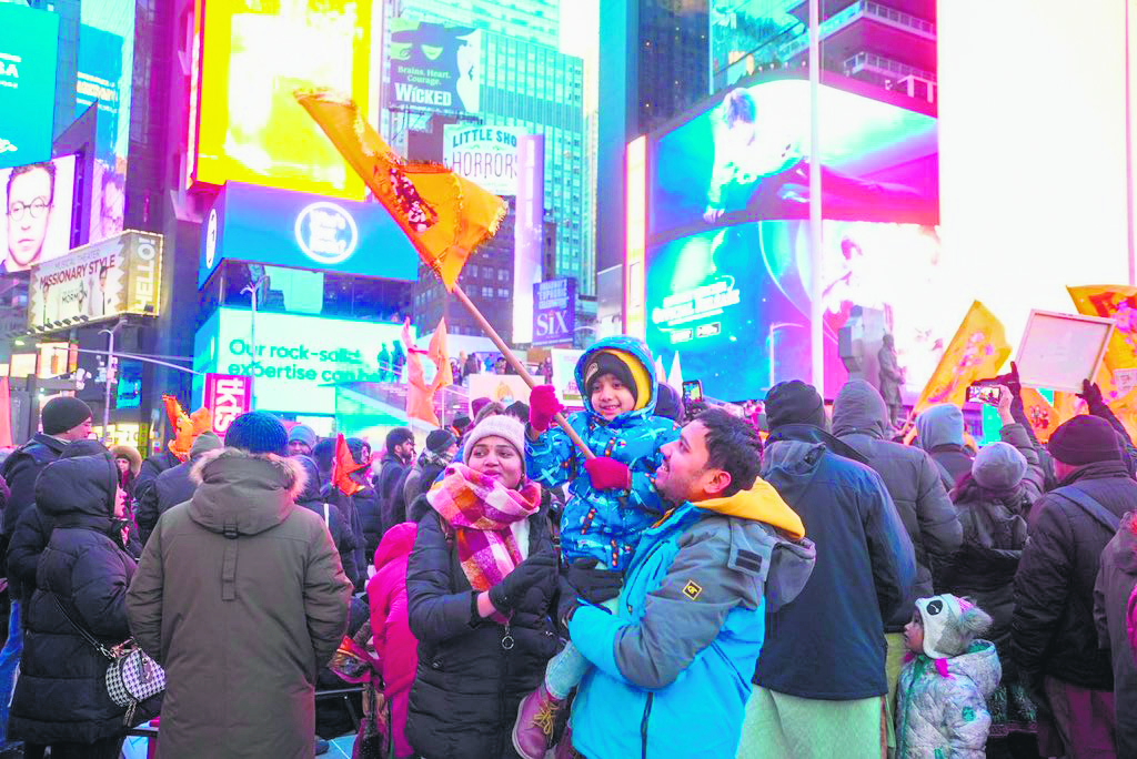 US: Times Square echoes with Bhajans in celebrations of Ram Lalla’s Pran Pratishtha