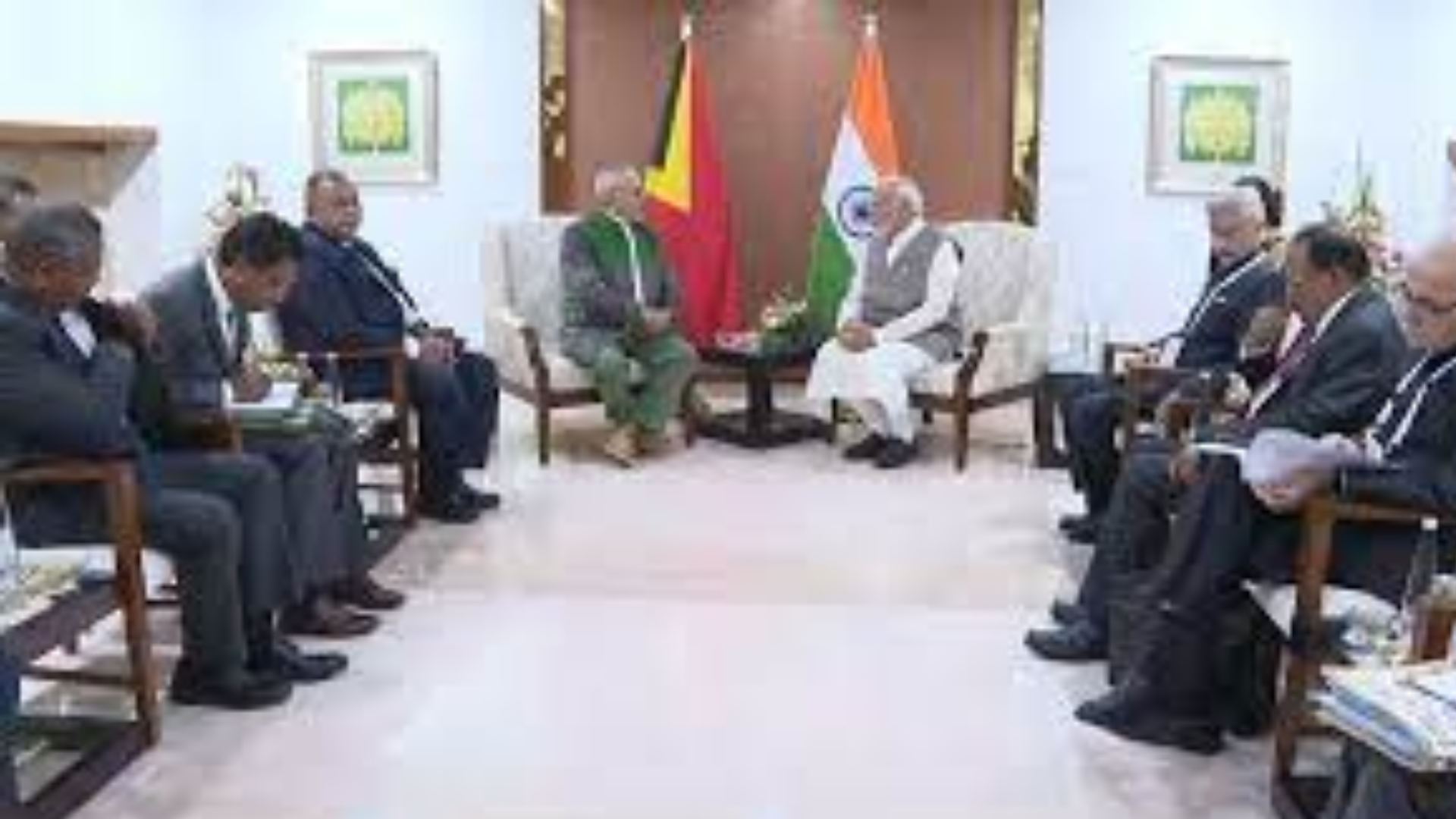 PM Modi holds bilateral meeting with Timor-Leste President Jose Ramos-Horta in Gujarat