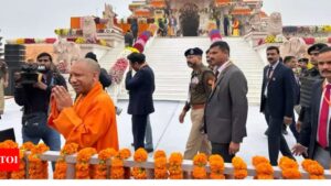 CM Yogi Adityanath receives grand welcome in Gorakhpur after ‘Pran Pratishtha’ of Ram Temple in Ayodhya