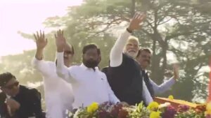 PM Narendra Modi holds roadshow in Nashik, Maharashtra