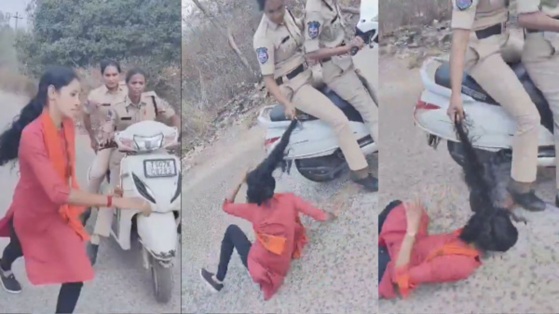 Telangana cops drag protesting student by hair; video goes viral
