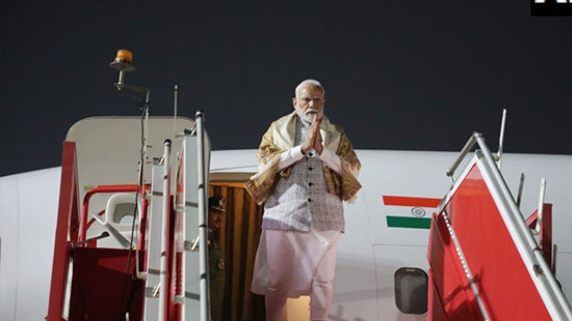 PM Narendra Modi arrives in Ahmedabad to inaugurate Vibrant Gujarat Summit