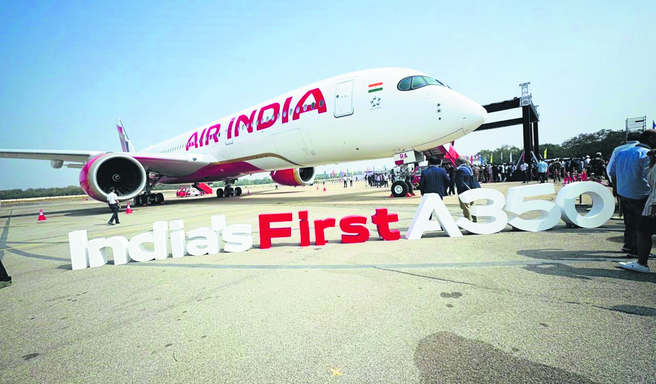 Air India S Airbus A350 Centre Of Attraction At Wings India 2024   Airbus 