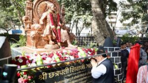 JP Nadda Unveils Statue Of Shivaji Maharaj In Girgaon