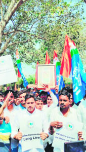 NSUI protests BJP MP’s call for Constitutional amendments