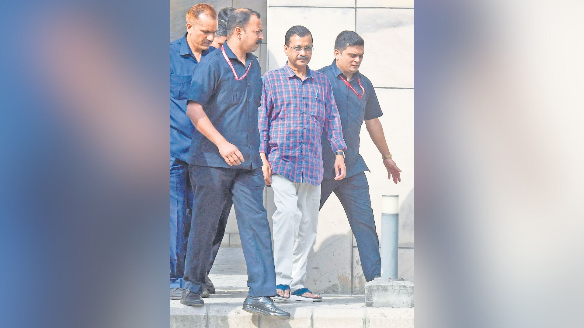 Delhi Chief Minister Arvind Kejriwal leaves Rouse Avenue Court in New Delhi after being produced by ED in Delhi Excise Policy case on Thursday. (ANI Photo)