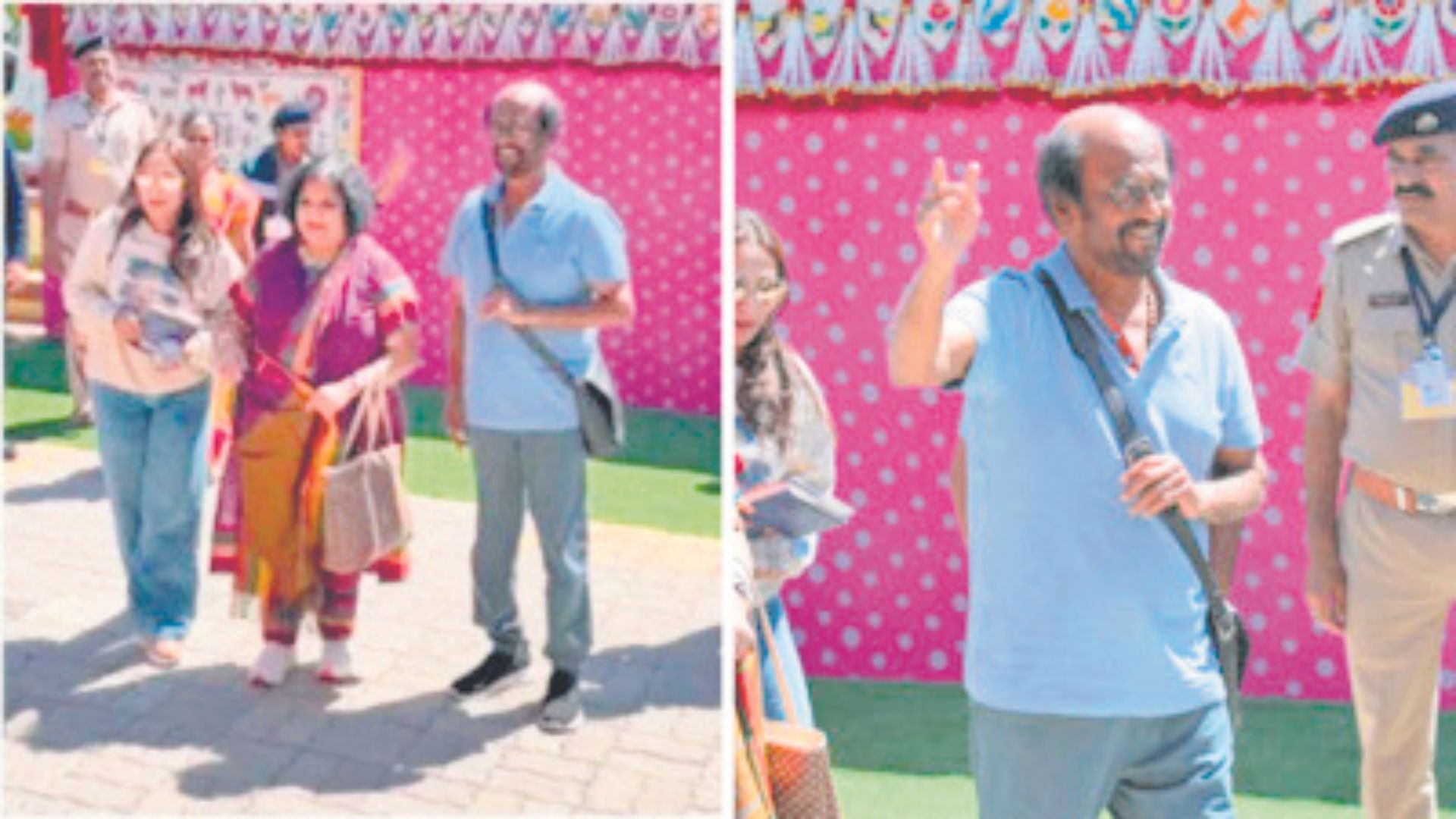 Rajinikanth with family arrives for Anant Ambani’s pre-wedding