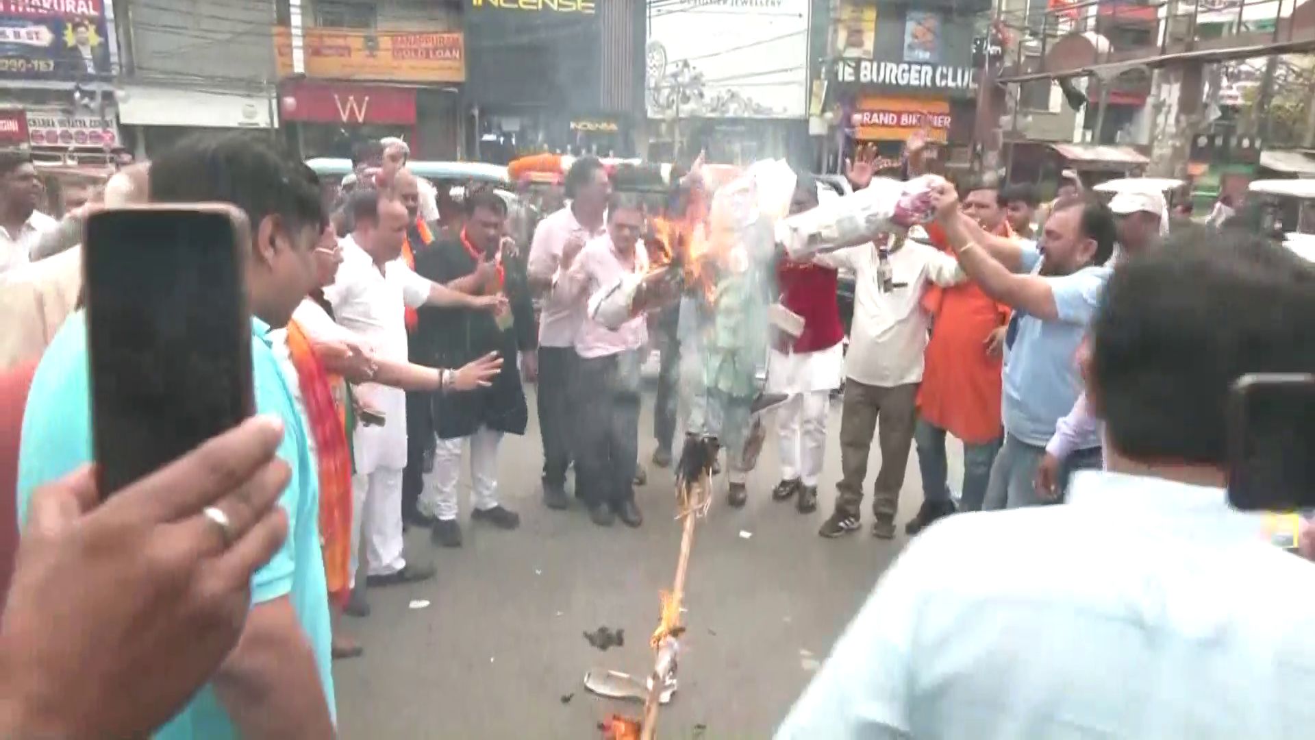 BJP holds ‘Holika dahan’ of corruption in Delhi; attacks AAP, Kejriwal