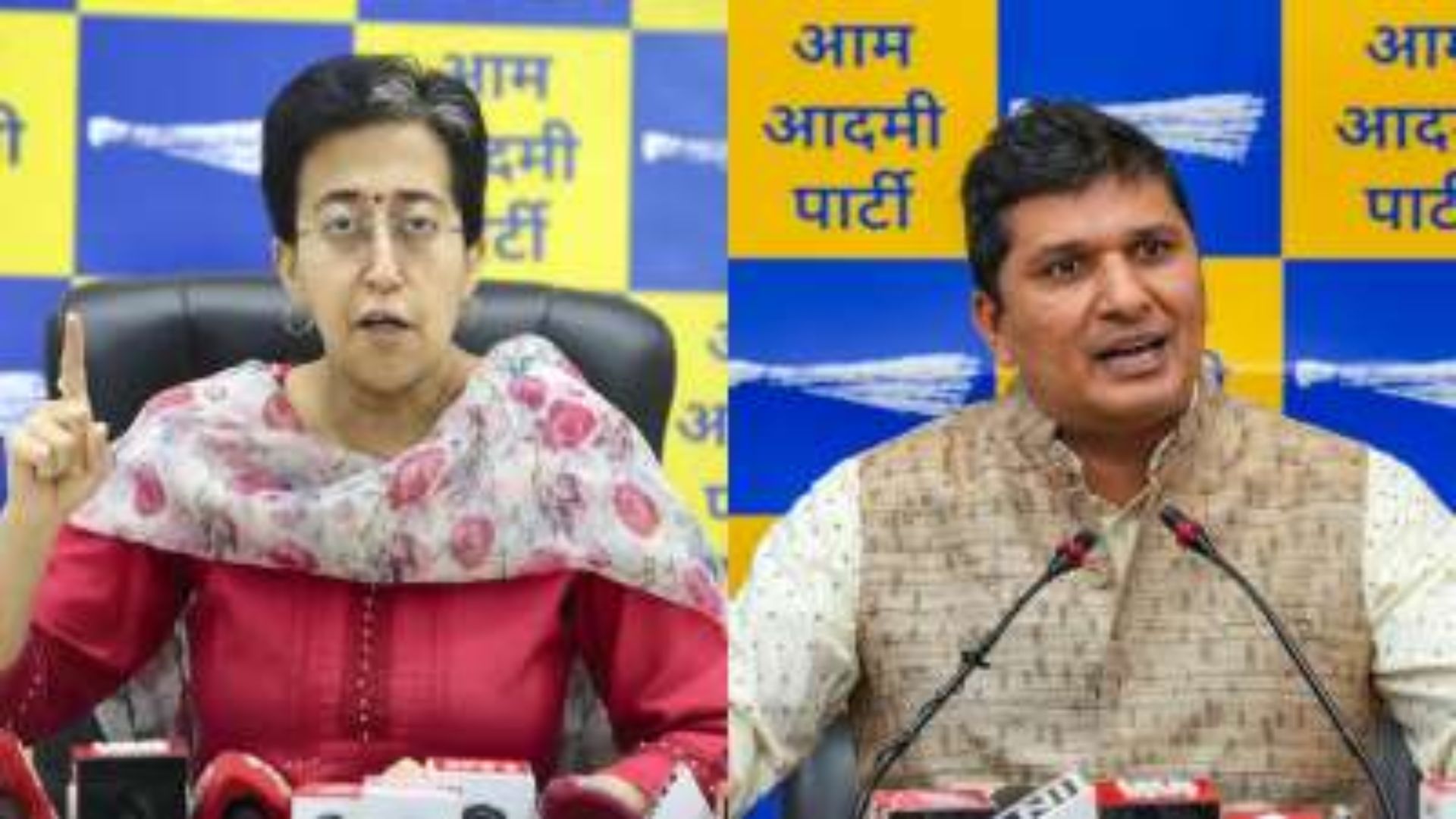 AAP Ministers Atishi, Saurabh Bharadwaj detained as party protests arrest of Kejriwal