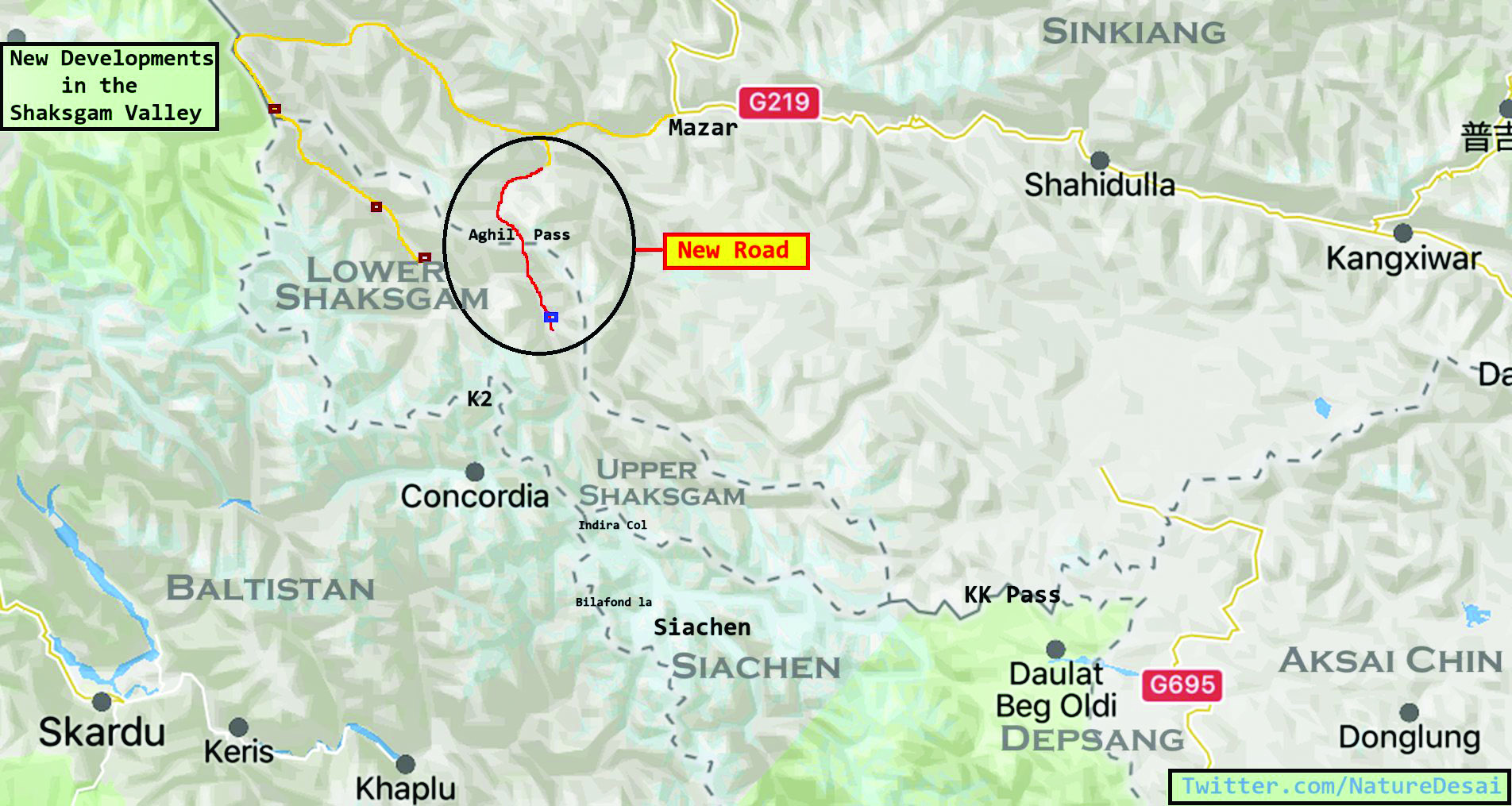 China building road in PoK near Siachen glacier, satellite images show