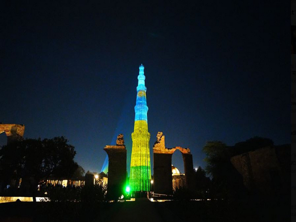 Qutub Minar lit up in remembrance of Rwanda Genocide
