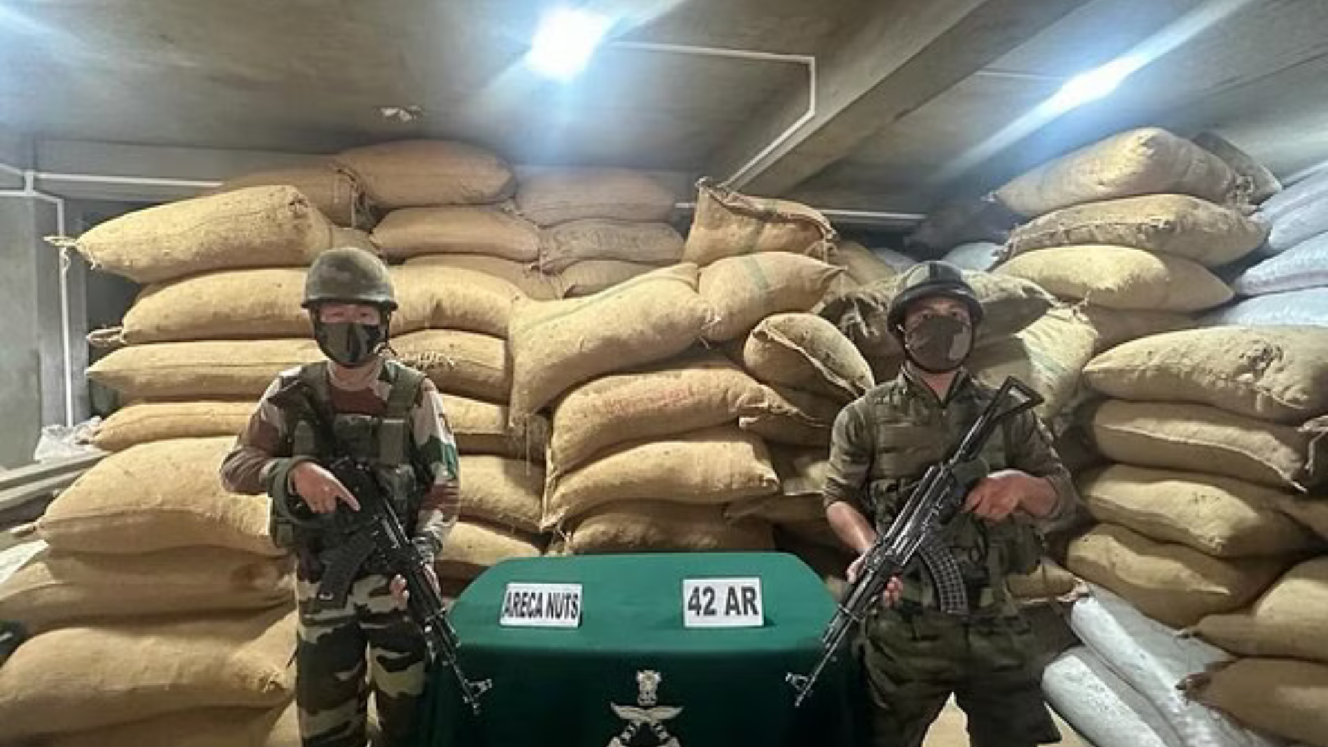 Assam Rifles Seized 100 bags of Areca Nuts, Worth Rs 56 Lakh in Mizoram