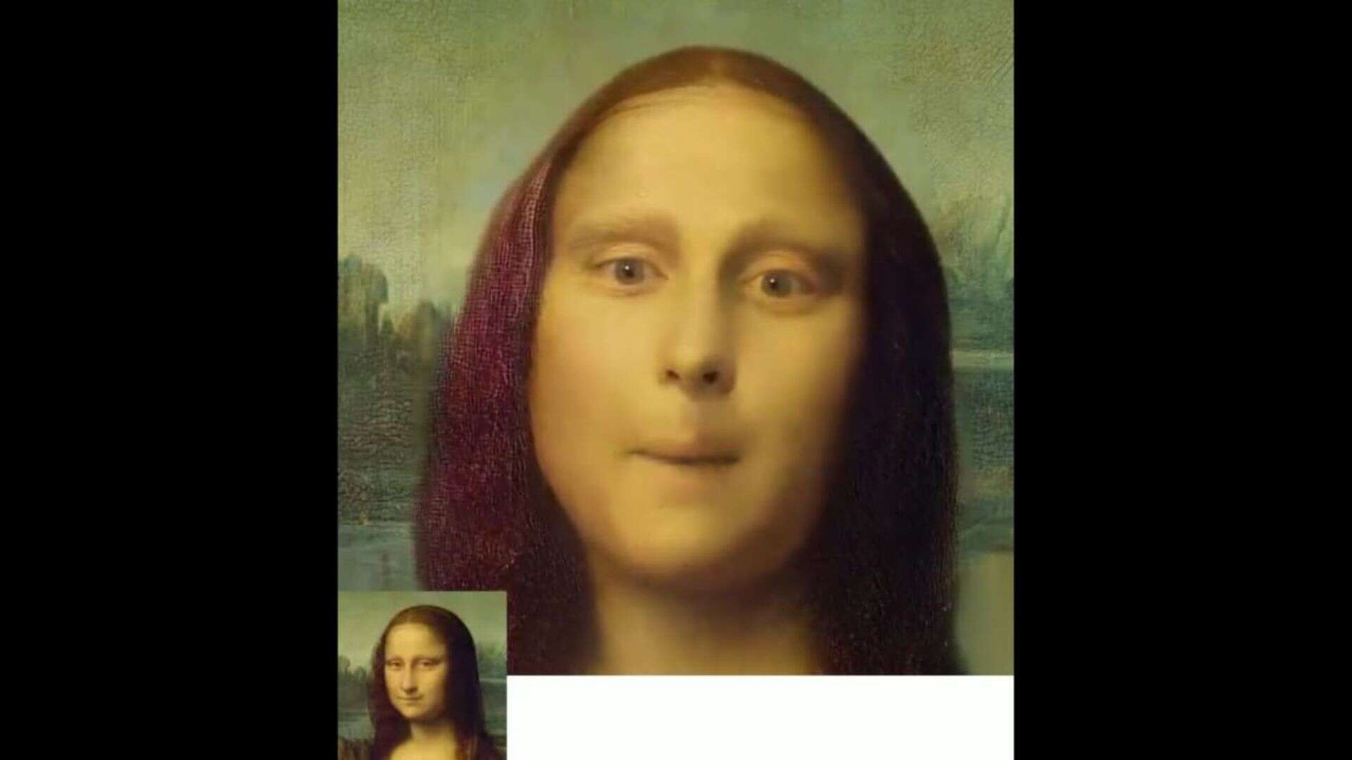 An image capture of Mona Lisa rapping made via VASA-1