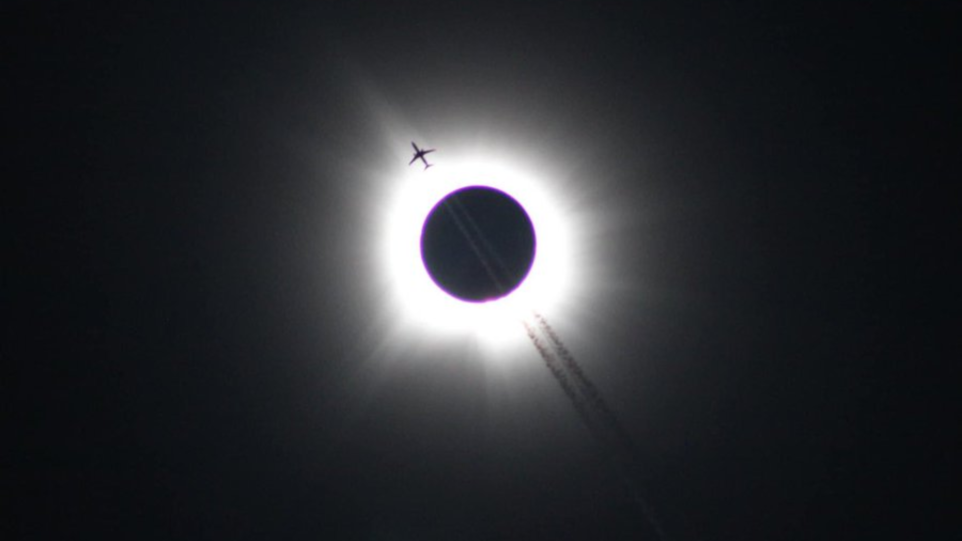 Total Solar Eclipse Photo with Passing Plane Goes Viral