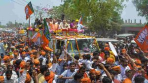 Smriti Irani Holds Roadshow in Amethi Before Filing Nomination Papers