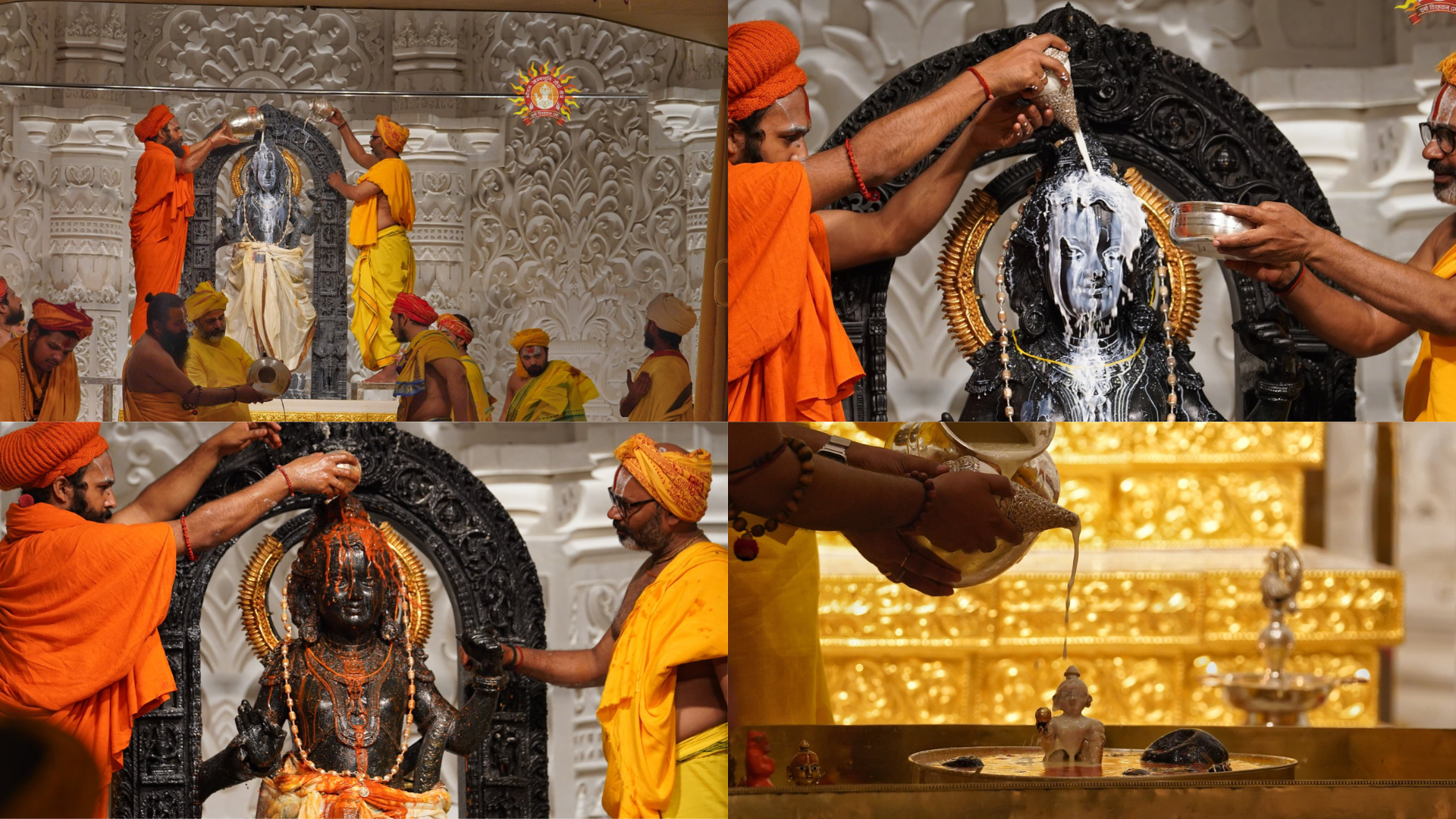 Ram Navmi: Divya Abhisheka of Ram Lalla at Ayodhya Ram Mandir