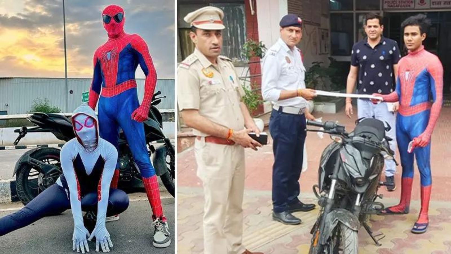 Delhi’s ‘Spiderman’ and ‘Spiderwoman’ Arrested After Bike Stunt