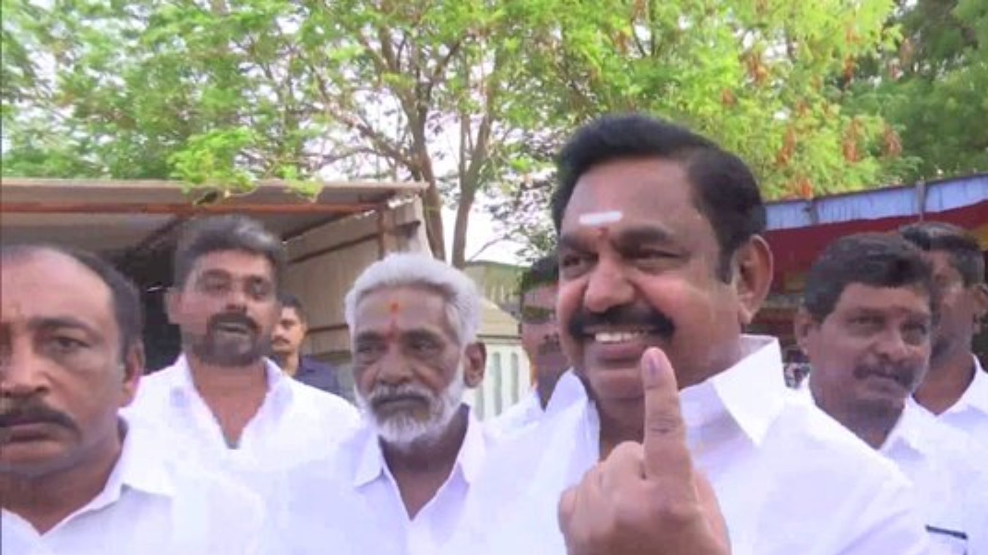 Former Tamil Nadu CM Edappadi K Palaniswami casts his vote in Salem