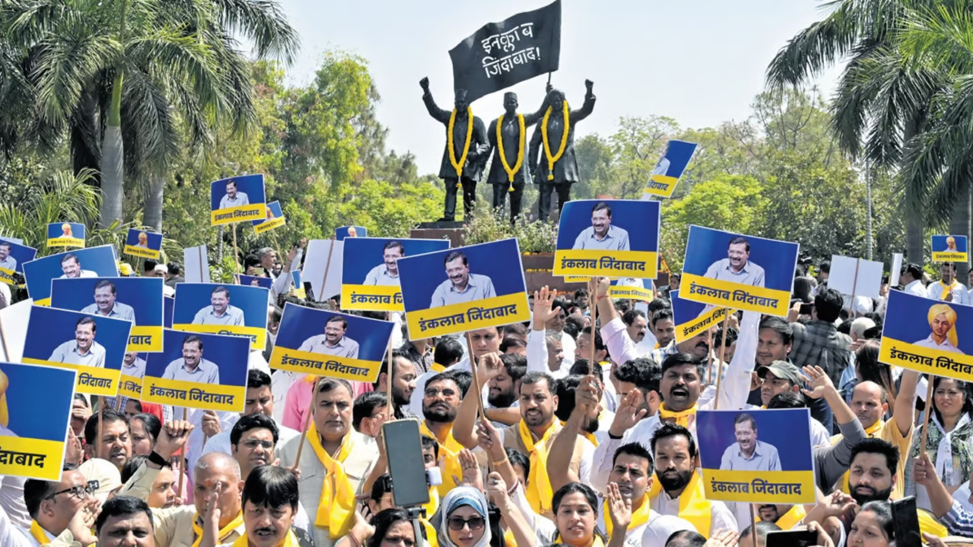 AAP Protests Near BJP HQ, Demands Release of Delhi CM Arvind Kejriwal