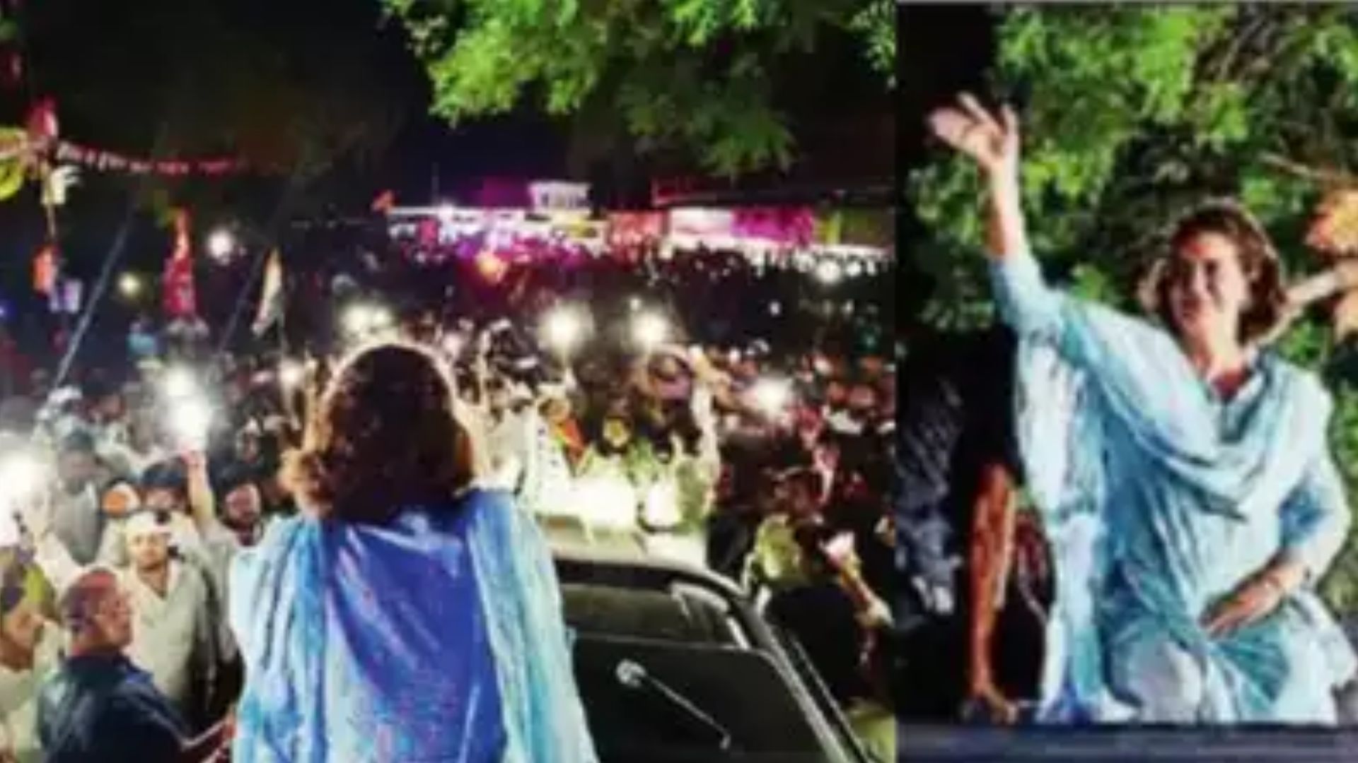 Political Battle: Priyanka Gandhi Addresses People Atop Her SUV Bonnet In Rae Bareli