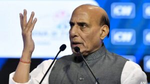 Rajnath Singh criticises Kejriwal at election rally amid allegations of money laundering