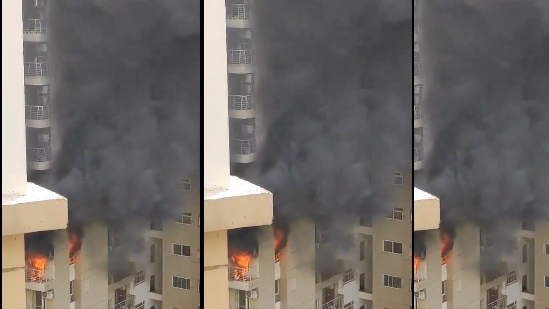 Air Conditioner Explosion Triggers Fire in Noida Apartment Building