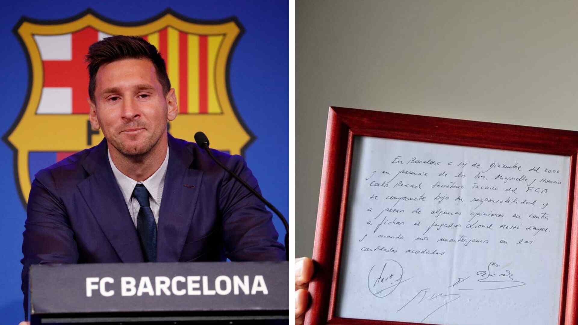 Historic Lionel Messi Contract On A Napkin Sells For ₹8 Crore