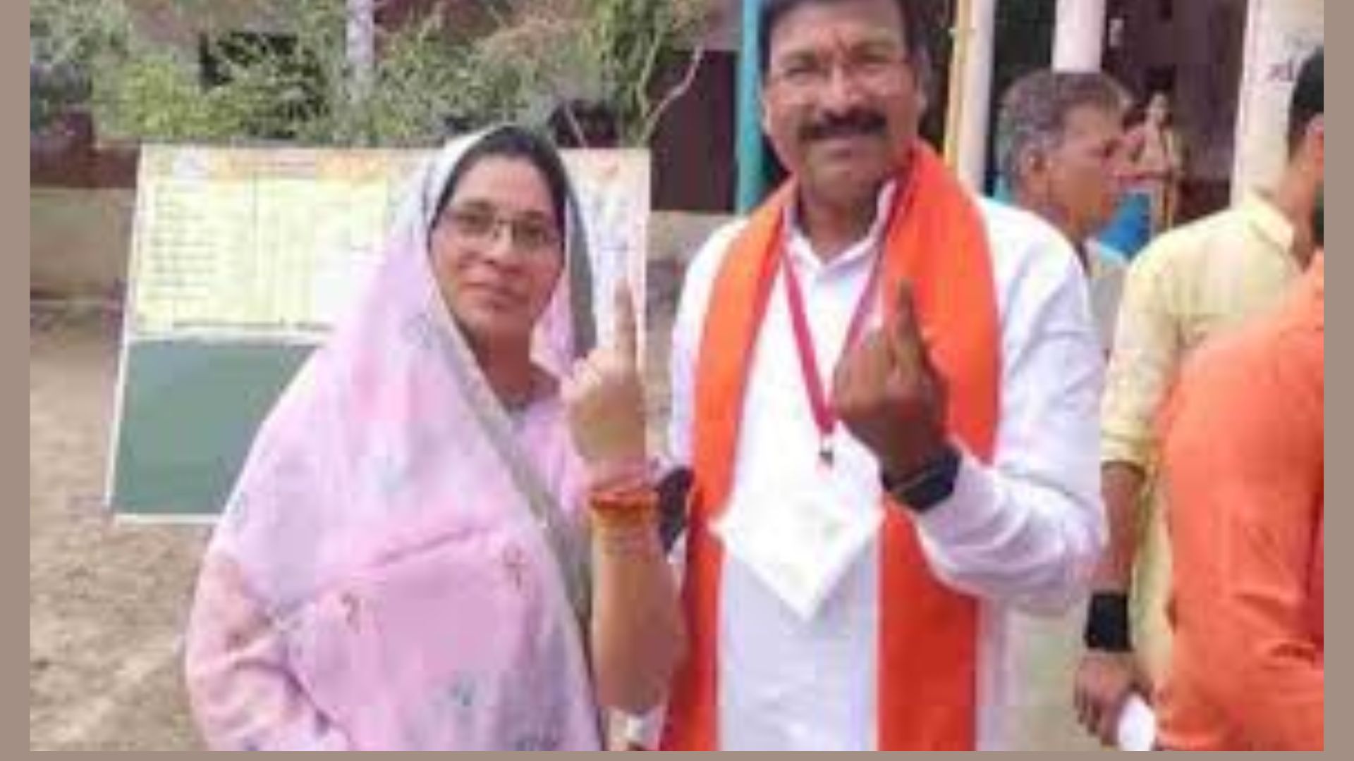 BJP nominee from Khargone Lok Sabha Gajendra Patel casts vote with wife in Barwani