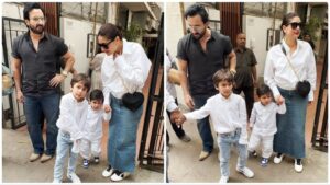 LS Polls 2024: Saif Ali Khan, Kareena Kapoor Twin In White As They Step Out To Vote