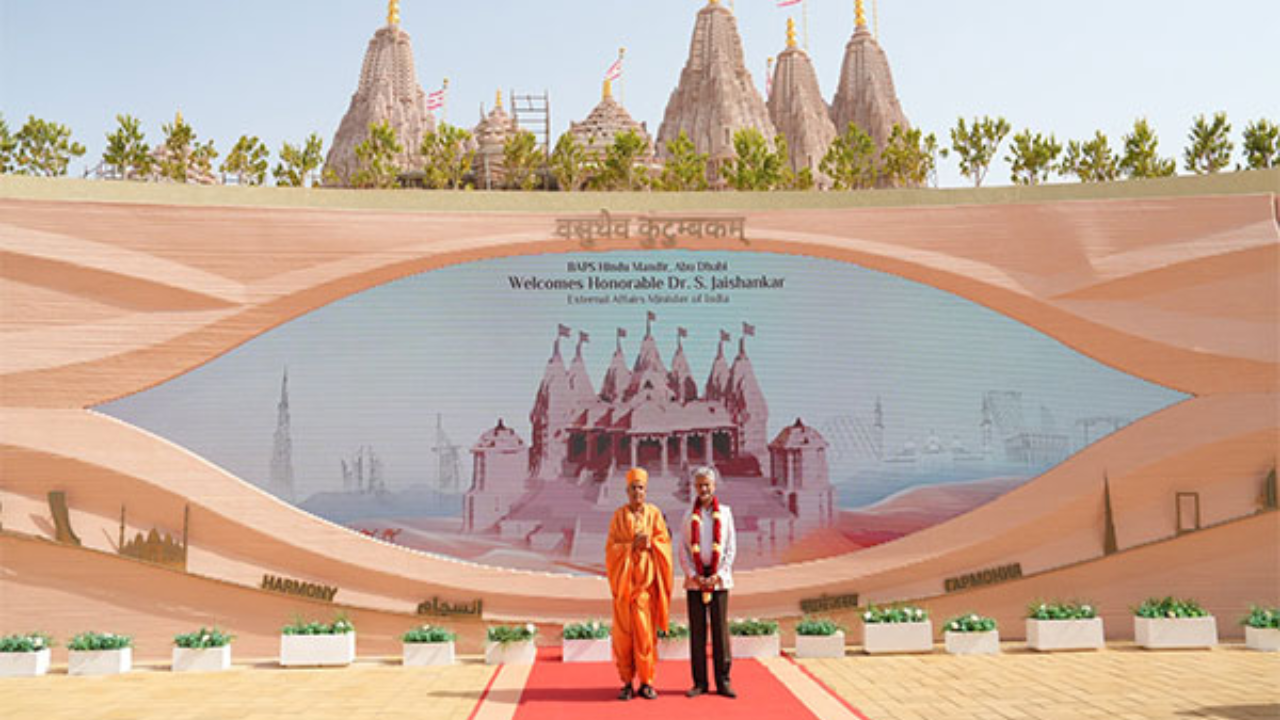 EAM Jaishankar Calls Visit To Abu Dhabi’s BAPS Hindu Mandir A ‘Blessing’