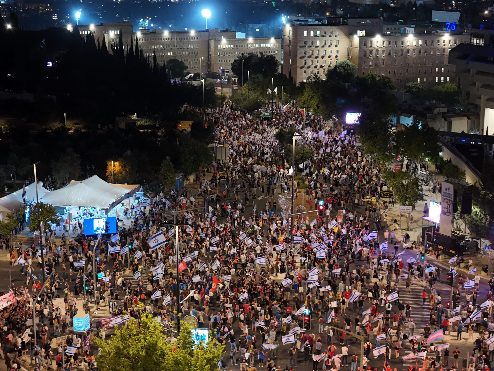 Anti-Government Protesters March On Netanyahu’s Residence