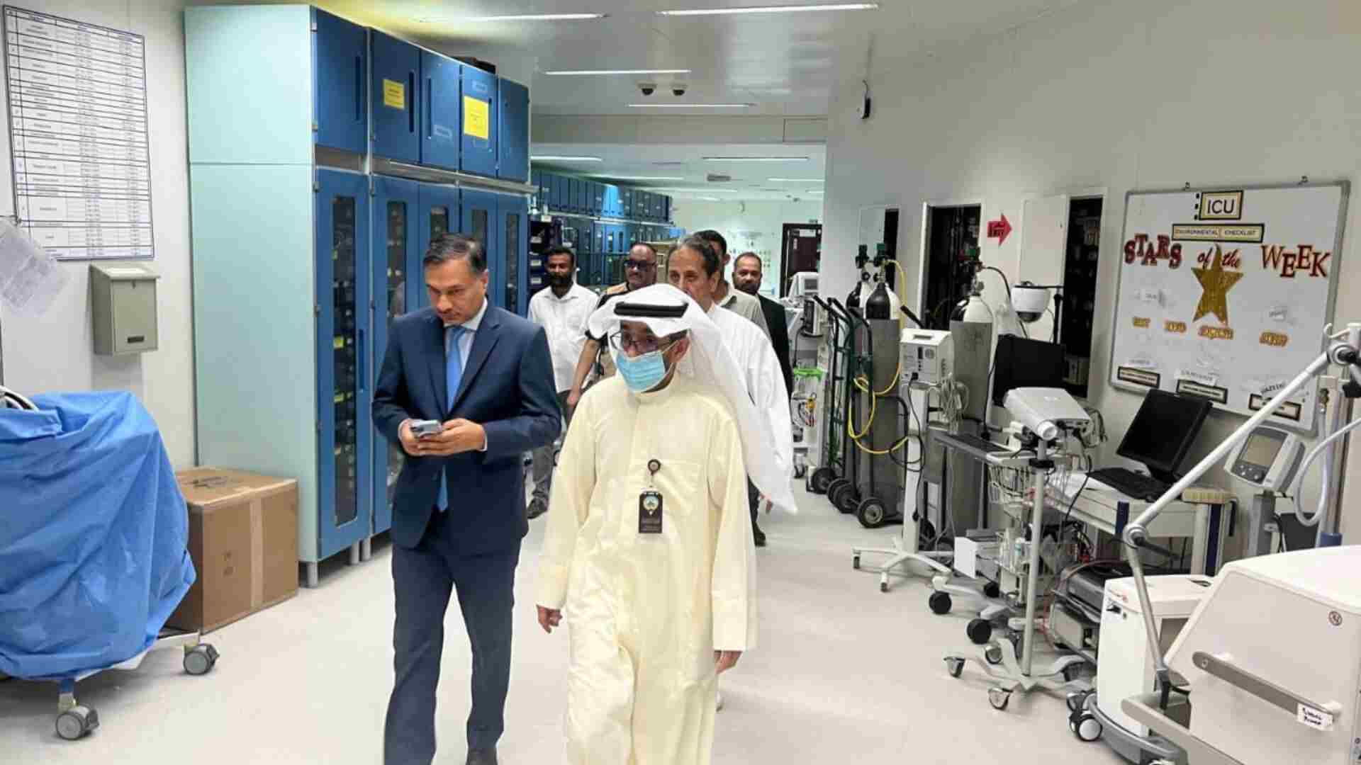 Indian Ambassador To Kuwait Adarsh Swaika Visits Al-Aadan Hospital, Meets 30 Injured Indian Workers
