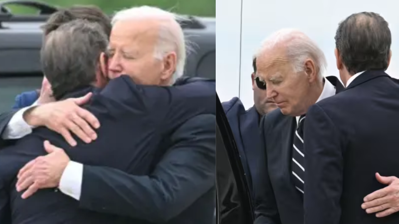President Joe Biden Hugs Son Hunter Biden After His Guilty Verdict In Gun Case