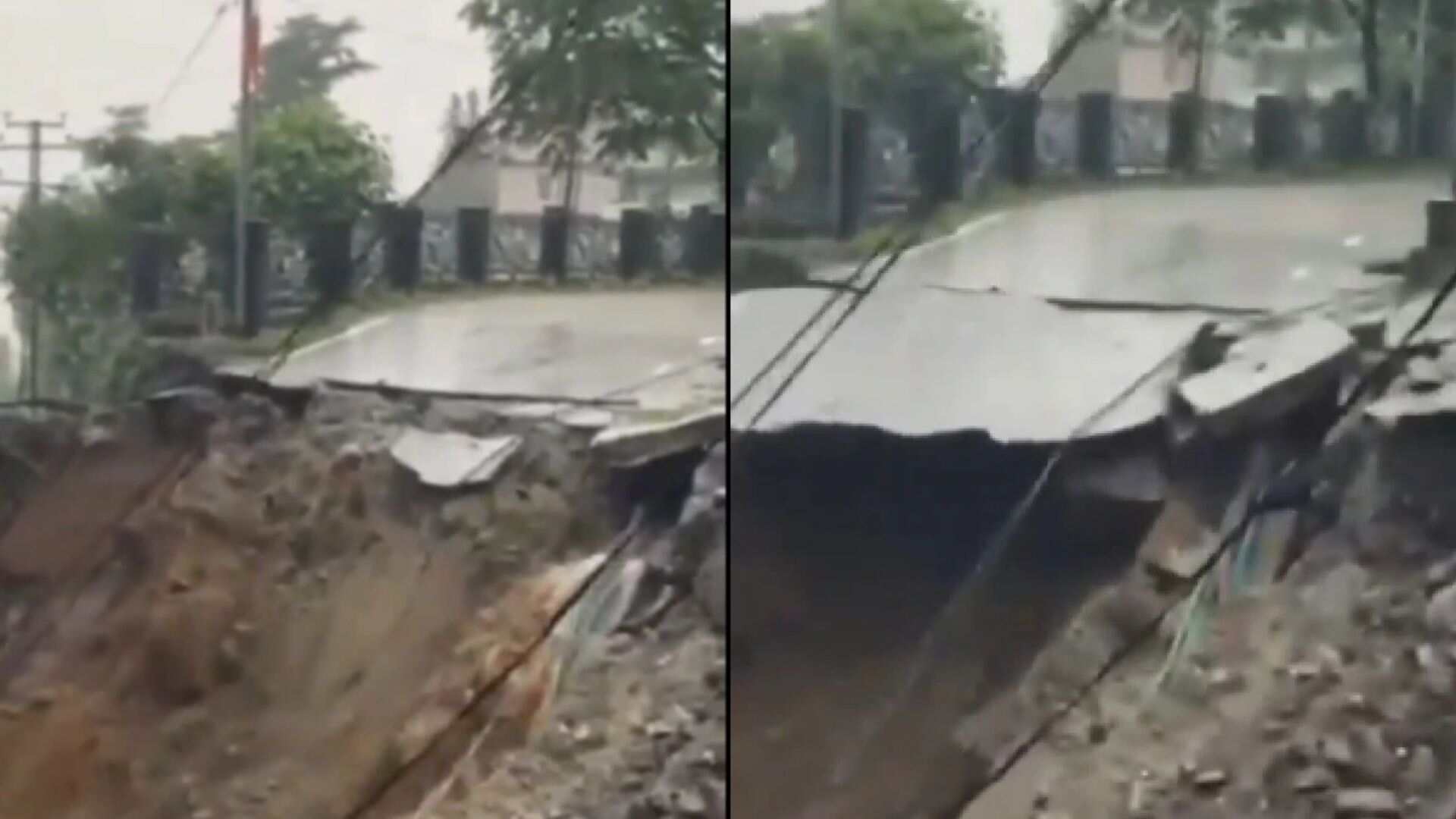 Watch: Road Connecting Mangan District With Other Places Gets Washed Away After Landslide In Sikkim