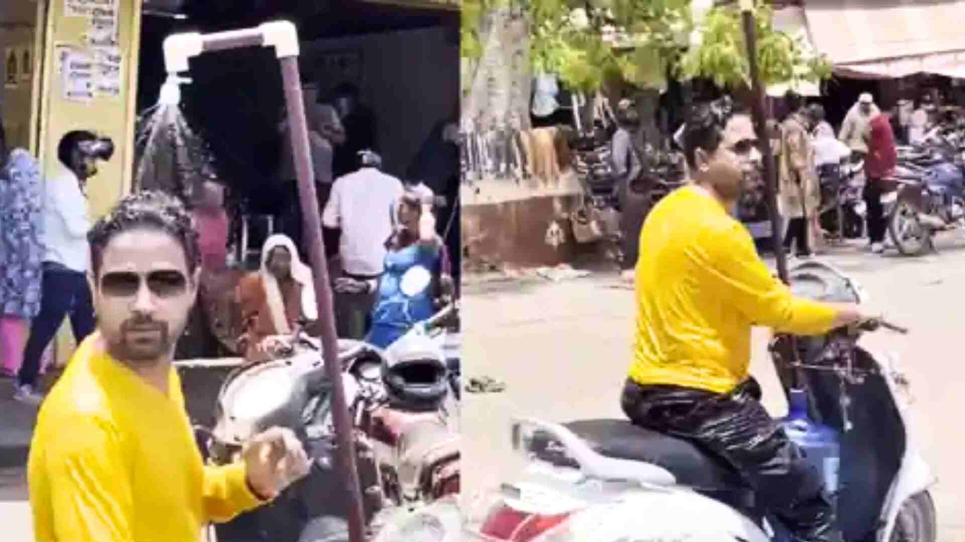 Jodhpur Man Installs ‘Mini-Shower’ On Scooter To Beat The Heatwave | Desi Jugaad
