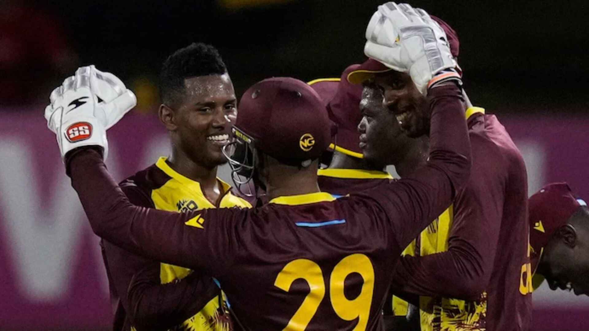 Windies Celebrating Their Victory Over The Kiwis