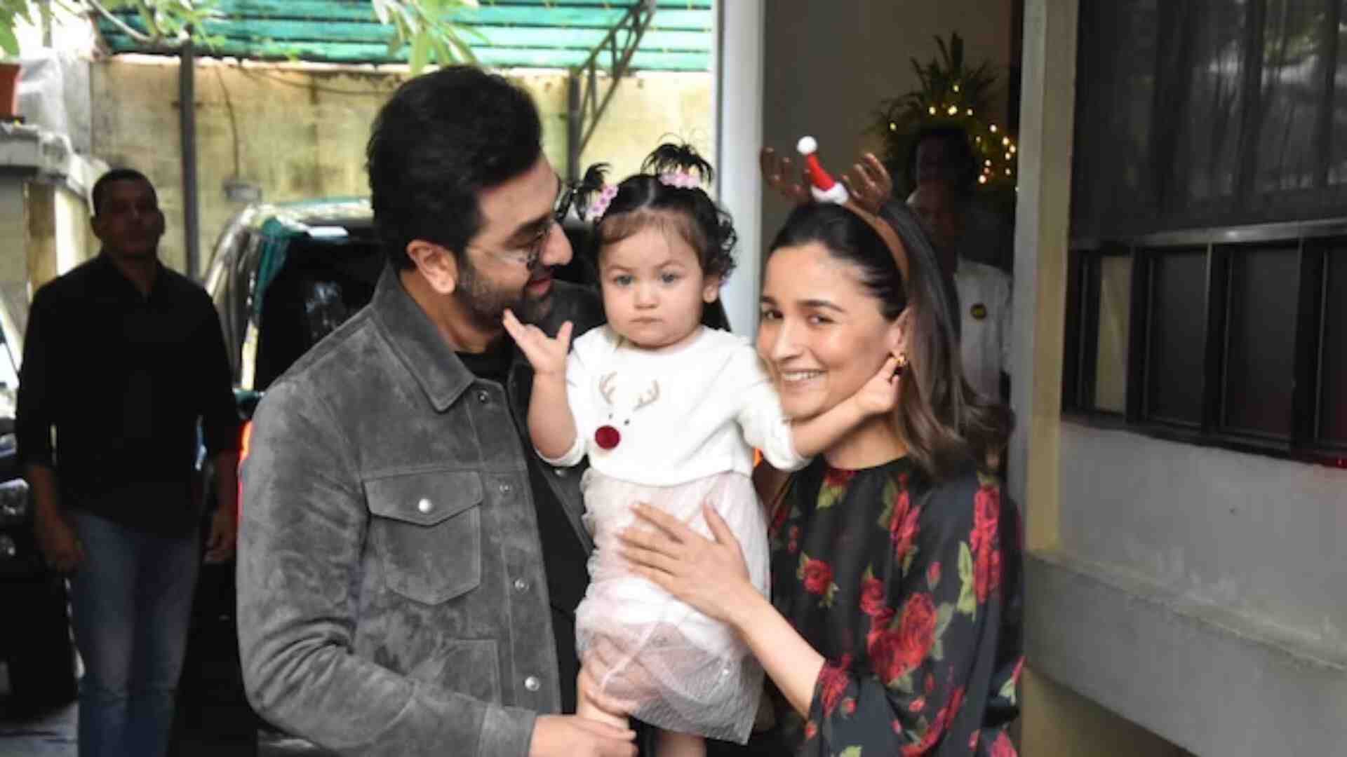 Ranbir Kapoor with wife Alia and daughter Raha