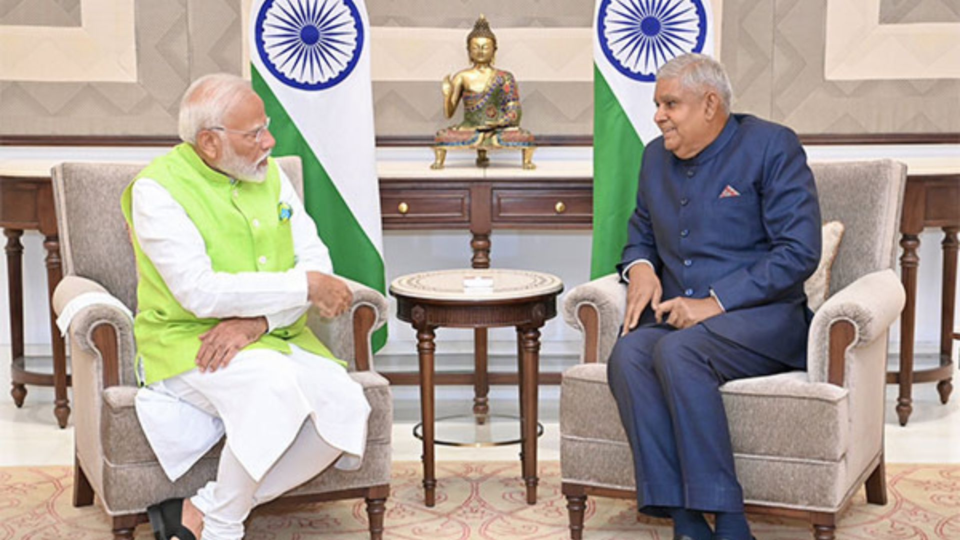 PM Modi Engages With VP Dhankar After Submitting Resignation