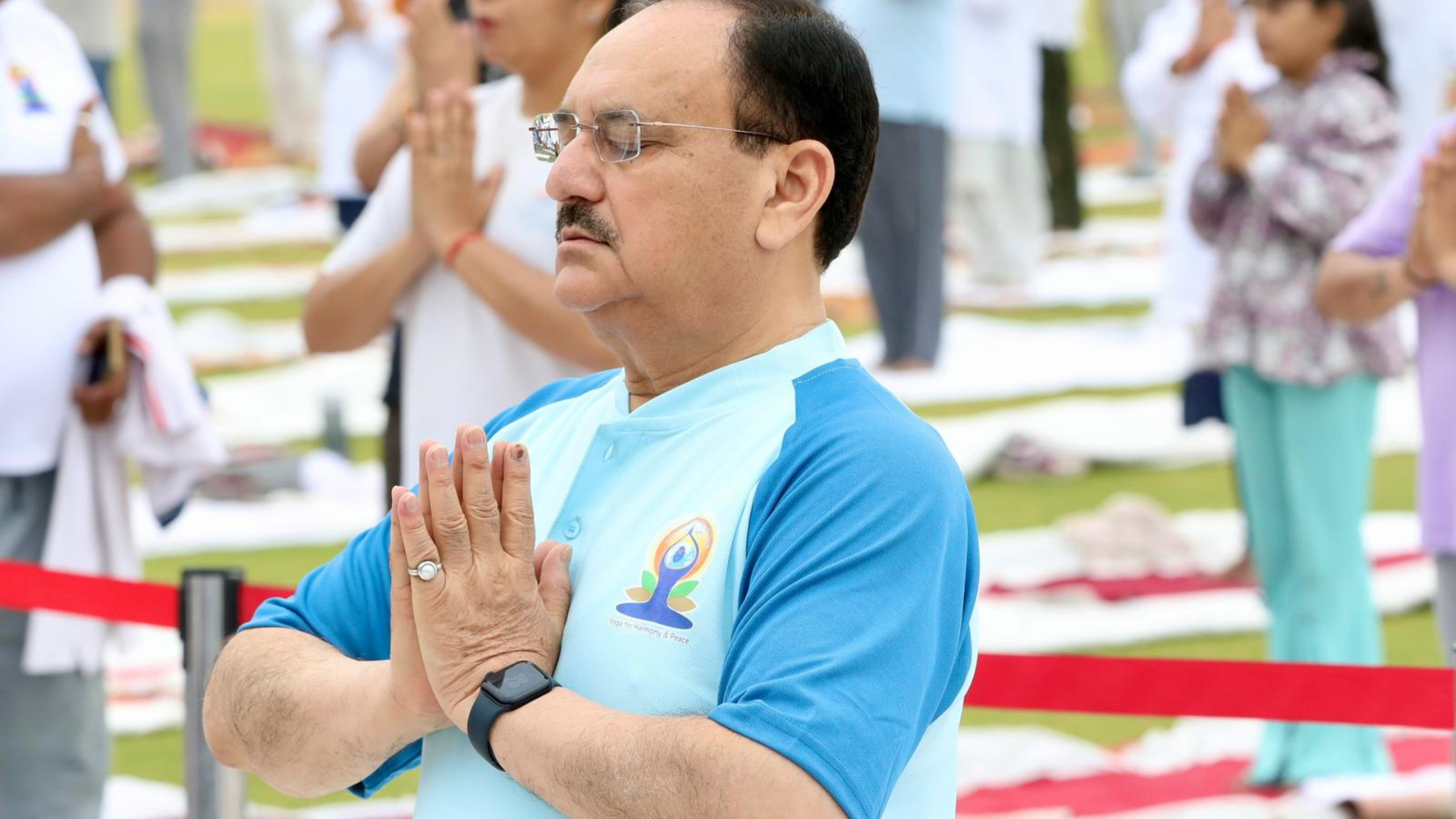 In Pics: Union Health Minister JP Nadda Celebrates Int’l Yoga Day