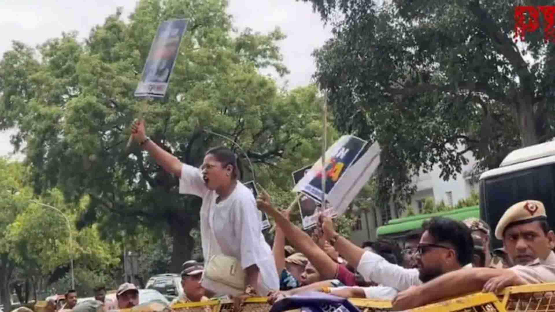 Indian Youth Congress Protests Alleged NEET Scam And Paper Leaks In Delhi