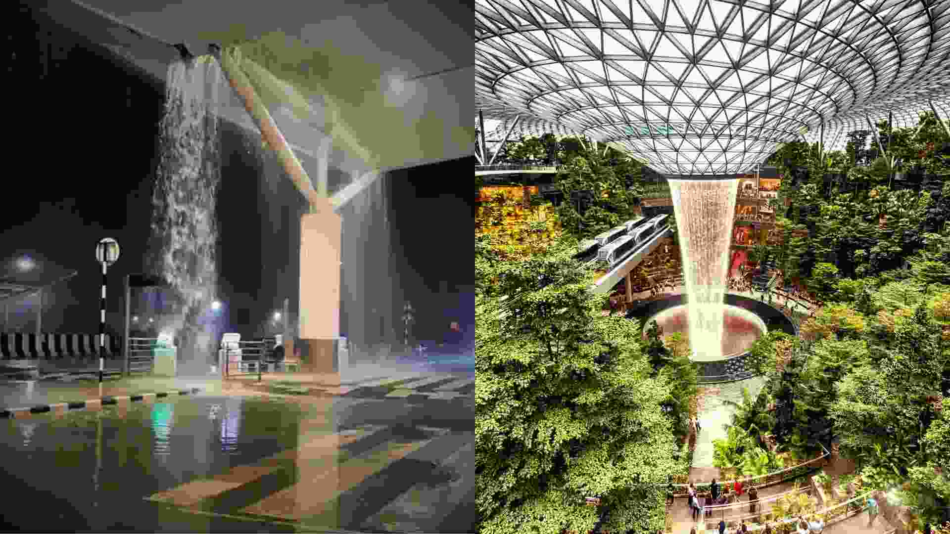 Delhi Airport ‘Waterfall’ Sparks Sarcastic Comparisons To Singapore Changi Fountain | Viral