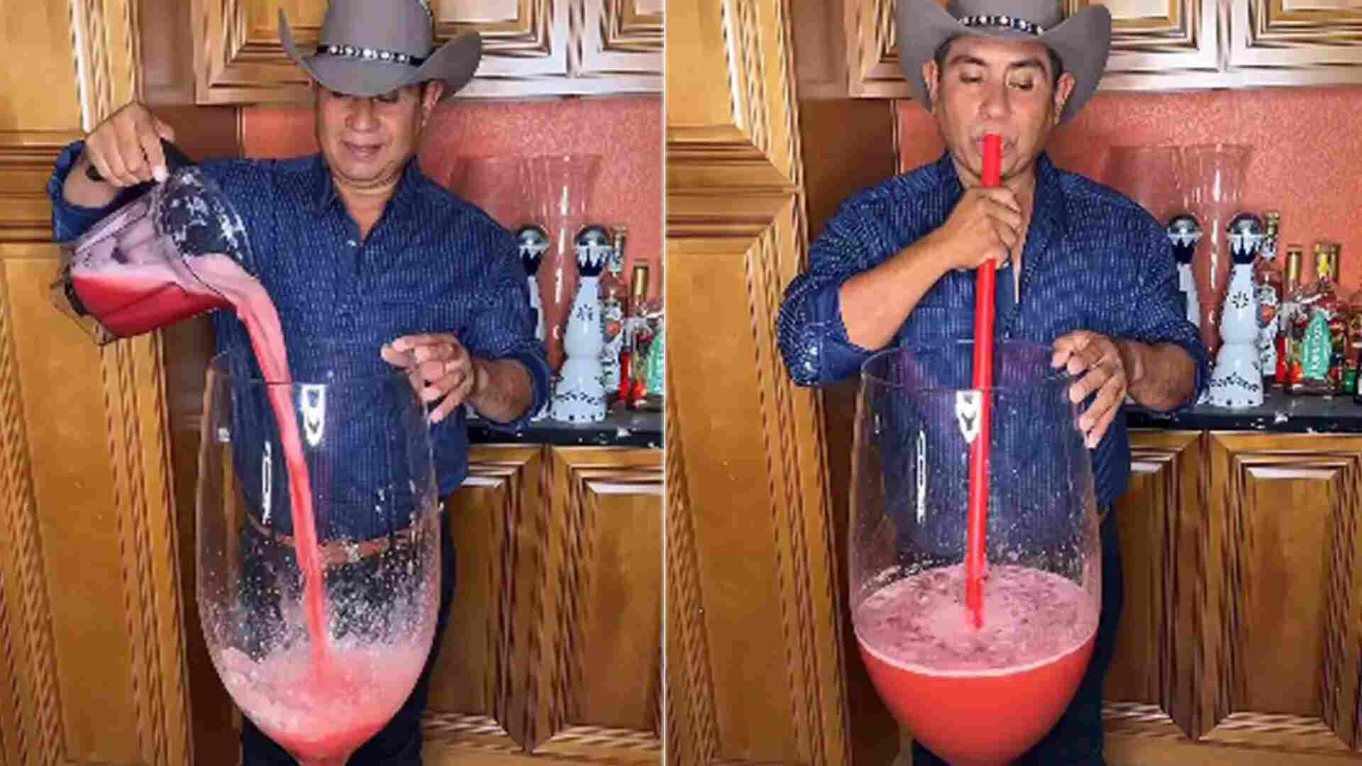Mexican Man Serves Up Watermelon Cocktail In Giant Glass – Would You Try It?