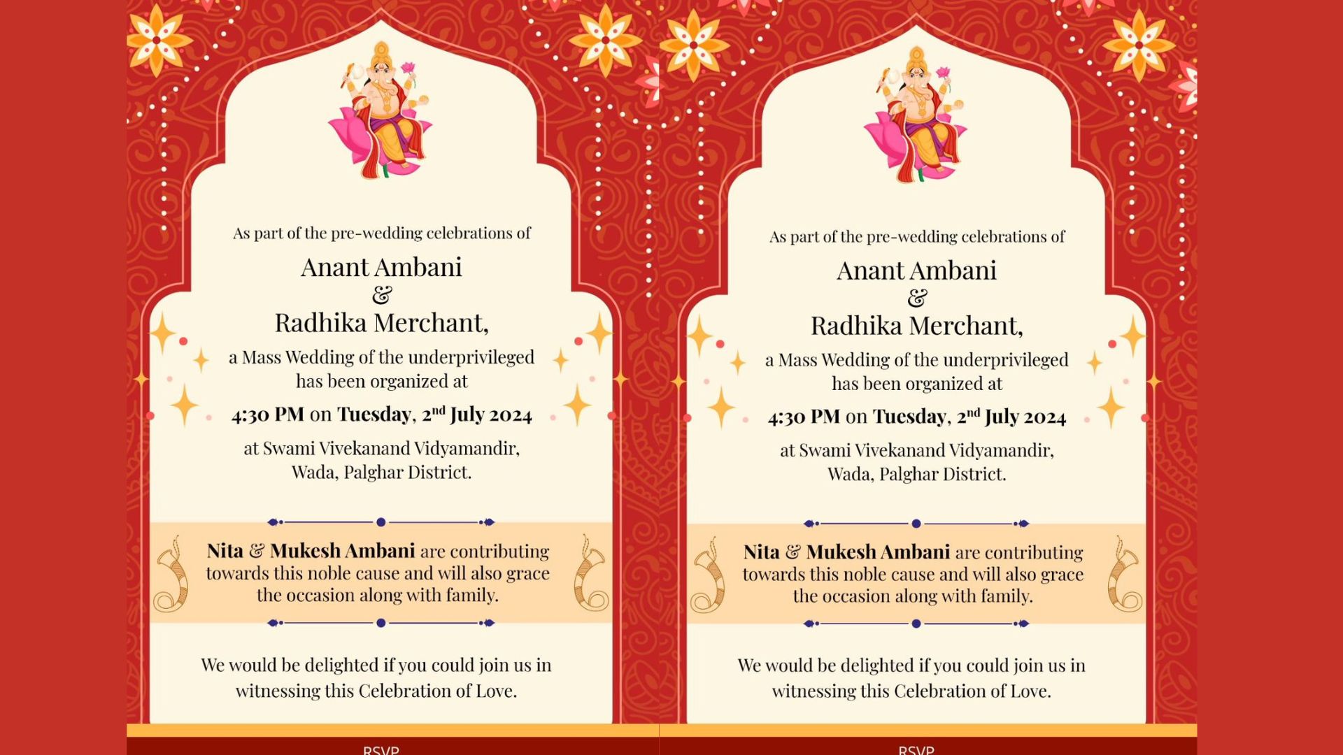 Anant Ambani and Radhika Merchant Host Mass Wedding for Underprivileged on July 2