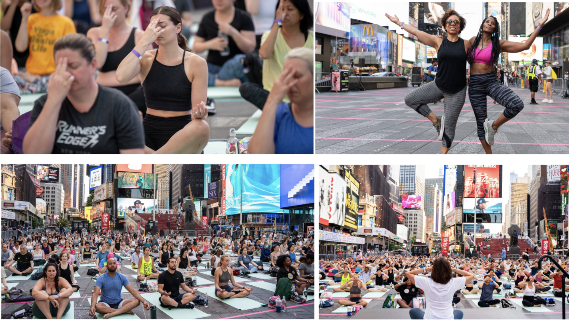 Times Square Transforms: Thousands Unite For Yoga Day Celebration