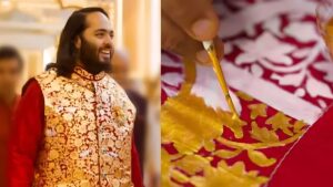 Anant Ambani’s Bundi Jacket Was Hand-Painted By 3 Pichwai Artists Over 110 Hours With 100 Gold Leaves