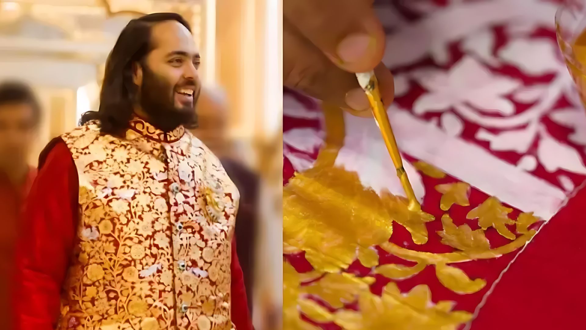 Anant Ambani’s Bundi Jacket Was Hand-Painted By 3 Pichwai Artists Over 110 Hours With 100 Gold Leaves