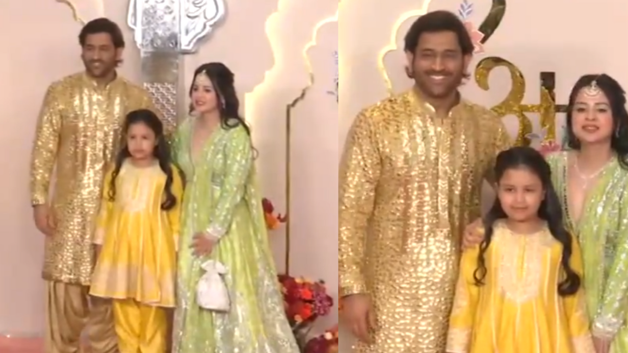 Anant Ambani, Radhika Merchant Wedding: MS Dhoni, Sakshi, And Ziva Attend In Style- Watch Here